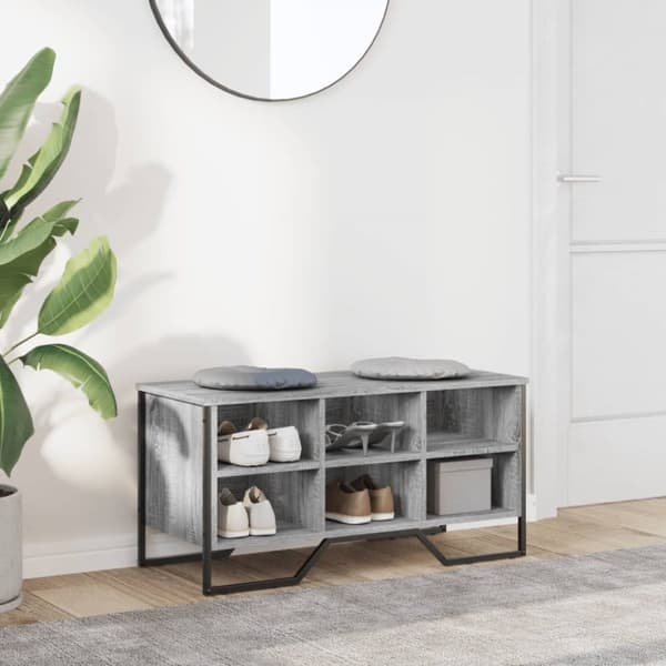 skoreol 90x38x45,5 cm konstrueret træ grå sonoma-eg