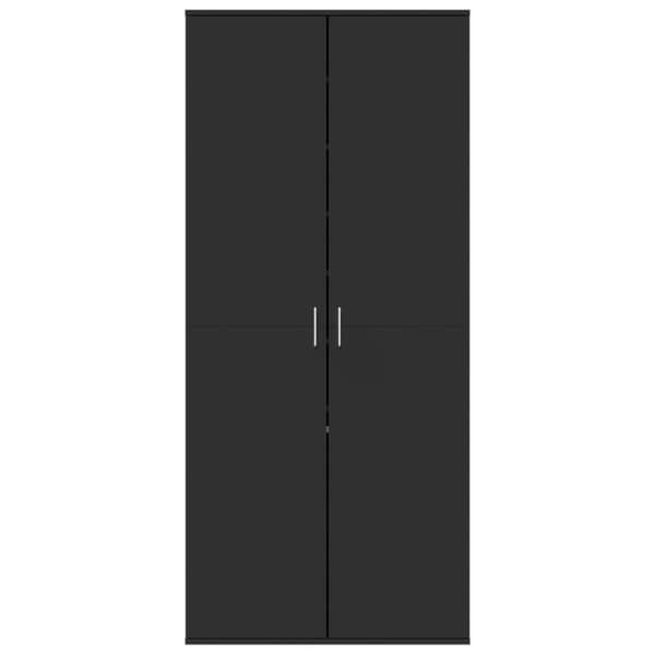 skoskab 80x39x178 cm konstrueret træ sort