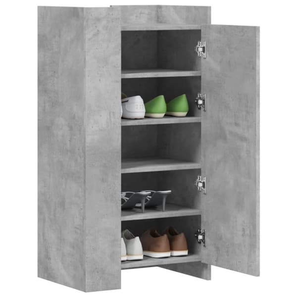 Kenkäkaappi betoninharmaa 52x37,5x100 cm tekninen puu