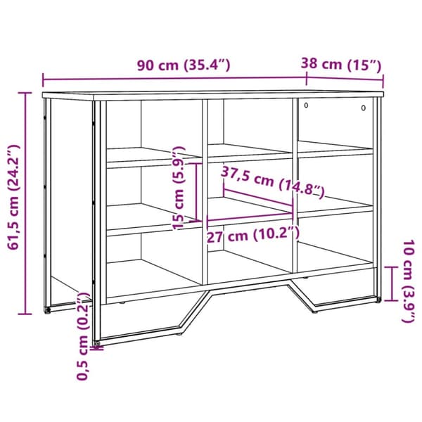 skoreol 90x38x45,5 cm konstrueret træ sort