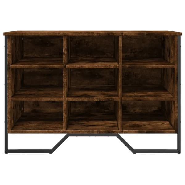 Skoskåp rökfärgad ek 90x38x61,5 cm konstruerat trä