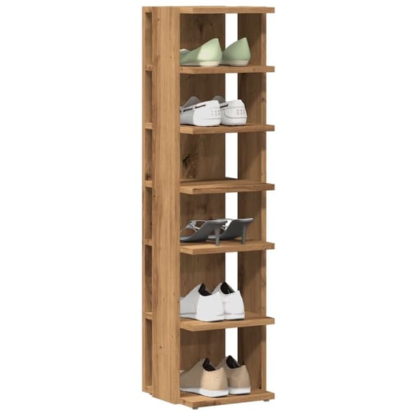vidaXL Skohyller svart 2 stk artisan eik 28x27x102 cm konstruert tre
