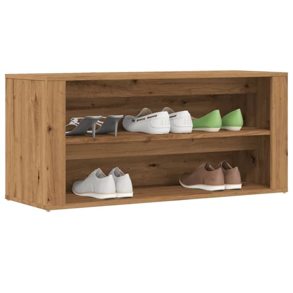 vidaXL Skohylle artisan eik 100x35x45 cm konstruert tre