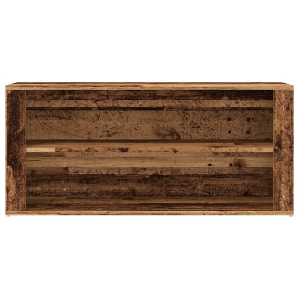 vidaXL skobænk 100x35x45 cm konstrueret træ antikt træ
