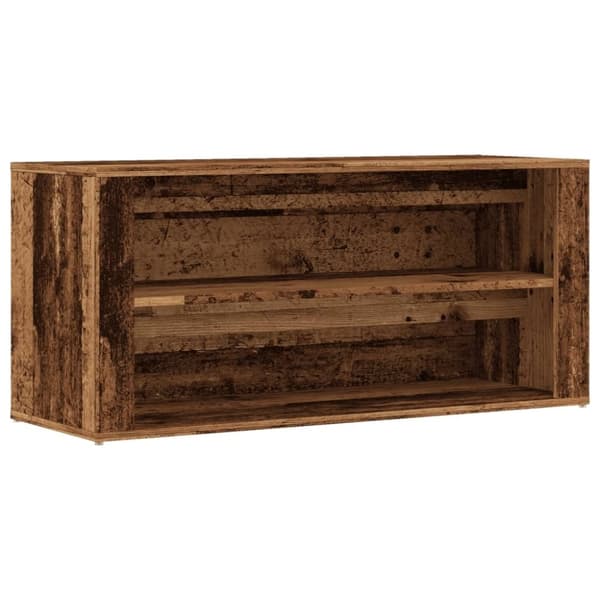 vidaXL skobænk 100x35x45 cm konstrueret træ antikt træ