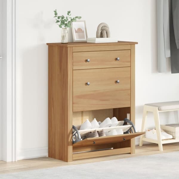 vidaXL Skoskap Panama 80x35x105 cm heltre furu