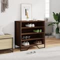 Miniatyrbilde 4 av 10: vidaXL Skohylle brun eik 80x38x78 cm konstruert tre