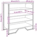 Miniatyrbilde 10 av 10: vidaXL Skohylle brun eik 80x38x78 cm konstruert tre
