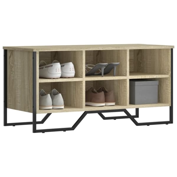 vidaXL Skohylle sonoma eik 90x38x45,5 cm konstruert tre