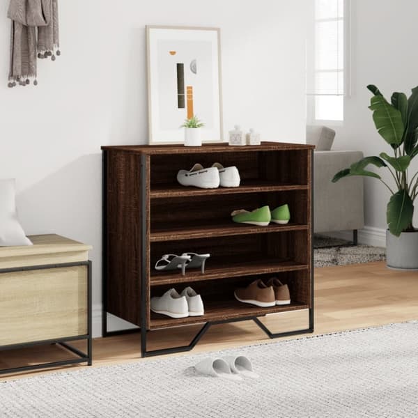 vidaXL skoreol 80x38x78 cm konstrueret træ brun egetræsfarvet