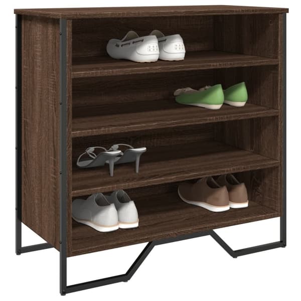 vidaXL skoreol 80x38x78 cm konstrueret træ brun egetræsfarvet
