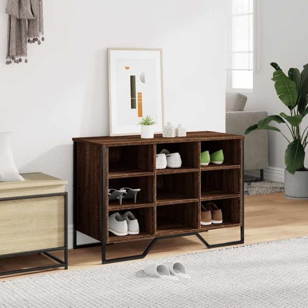 vidaXL skoreol 90x38x61,5 cm konstrueret træ brun egetræsfarve