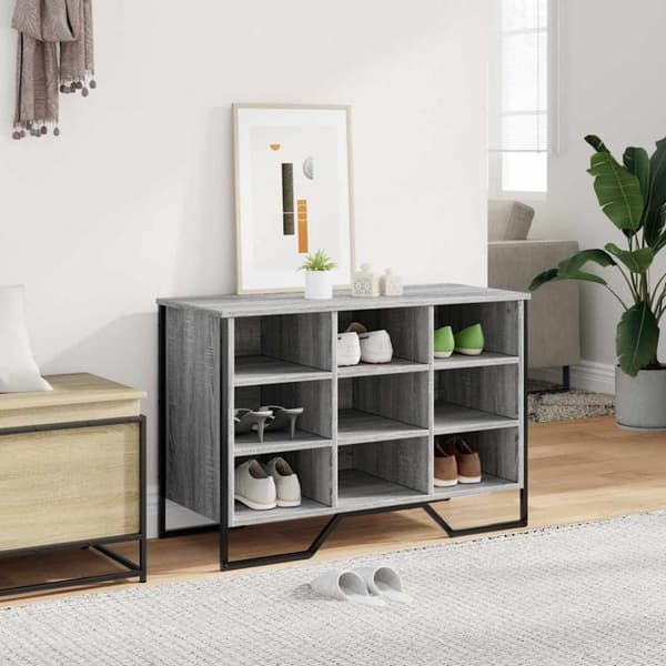 vidaXL Kenkäkaappi harmaa Sonoma 90x38x61,5 cm tekninen puu