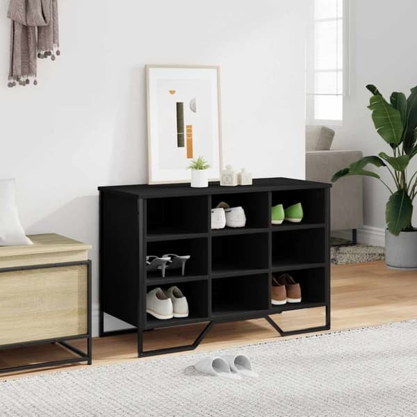 vidaXL Skoskåp svart 90x38x61,5 cm konstruerat trä