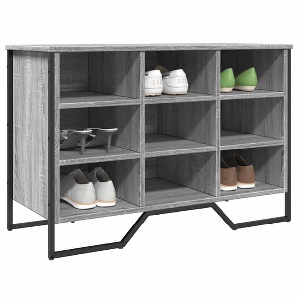 vidaXL Skohylle grå sonoma 90x38x61,5 cm konstruert tre