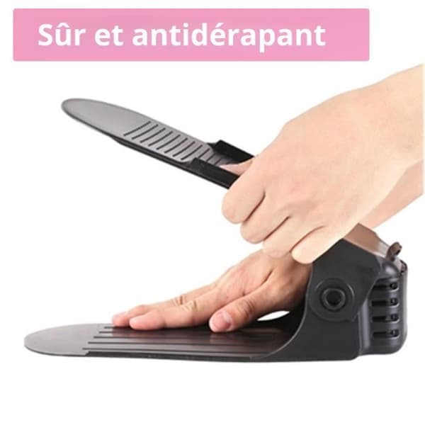 LARS360 30-pack svart plast justerbara skoställ - 3 justerbara höjder - platsbesparande och halkfri