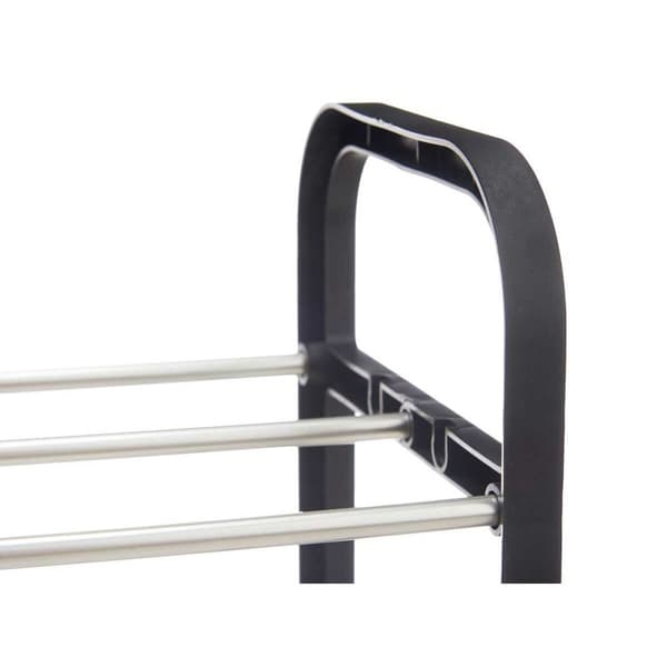 Skoställ 3 Hyllor Svart Silvrig 40 x 19 x 14 cm (12 antal)