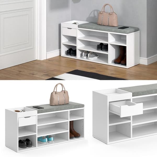 Vicco skobänk Eleon, Vit, 101 x 45 cm