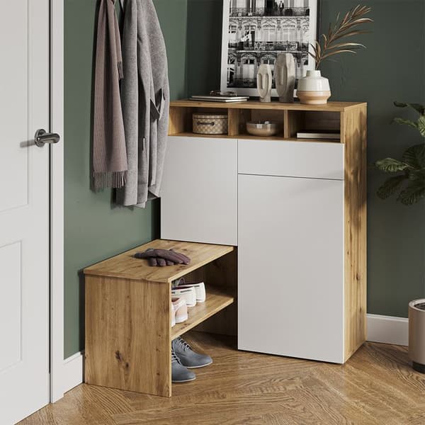 Vicco Selena skoskåp, Ek, 125 x 102 cm