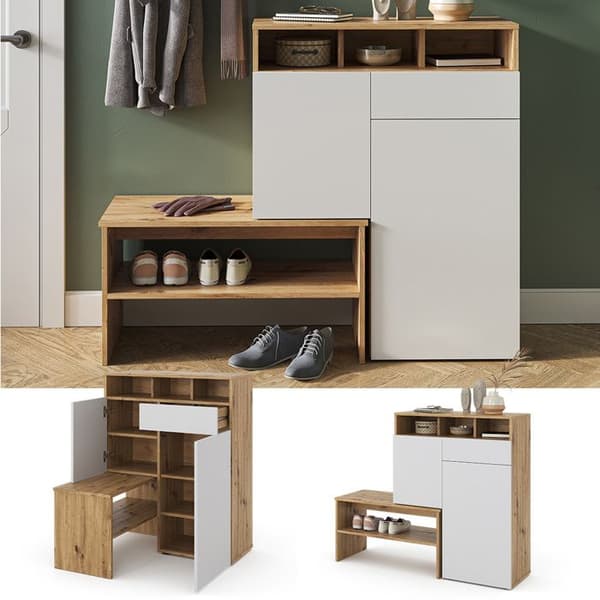 Vicco Selena skoskåp, Ek, 125 x 102 cm