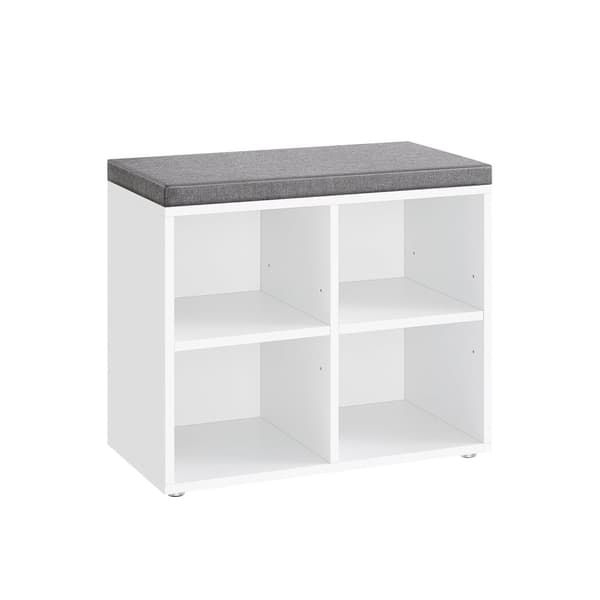 Rootz kenkäpenkki - kenkäteline - säilytyspenkki - lastulevy ja vaahtomuovi - 30,5 cm x 59,6 cm x 48 cm - Cloud White-Dove Grey