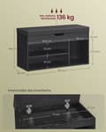 Miniatyrbillede 5 af 6: Rootz Shoe Rack bænk - Skoopbevaring - Entryway Organizer - Spånplade - PU læder - 30cm x 80cm x 44cm