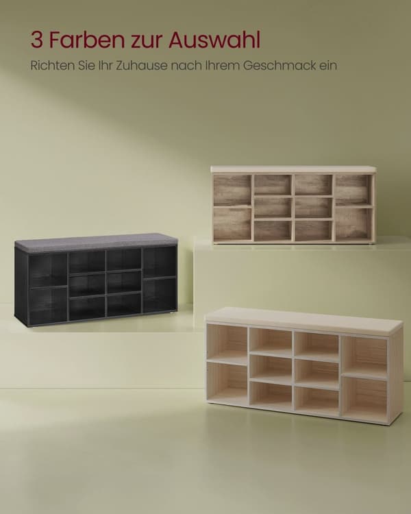 Rootz Skobänk - Entrébänk - Förvaringsbänk - Spånskiva - Skum - Imiterat linneöverdrag - 30cm x 104cm x 48cm