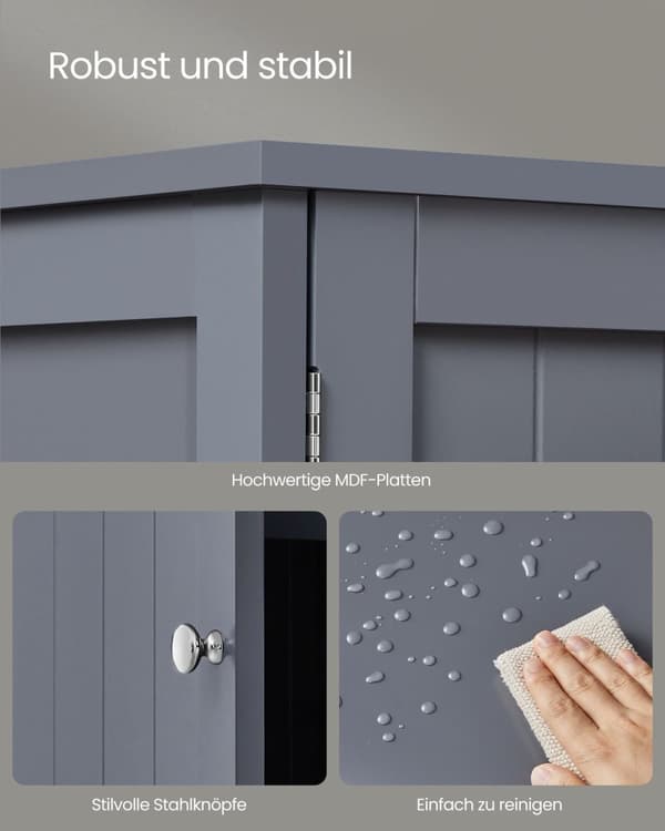 Rootz skoskab - Entryway Organizer - Skoopbevaring - MDF-konstruktion - 35 cm x 80 cm x 70 cm - Skifergrå - 19,4 kg - 75 kg Kapacitet