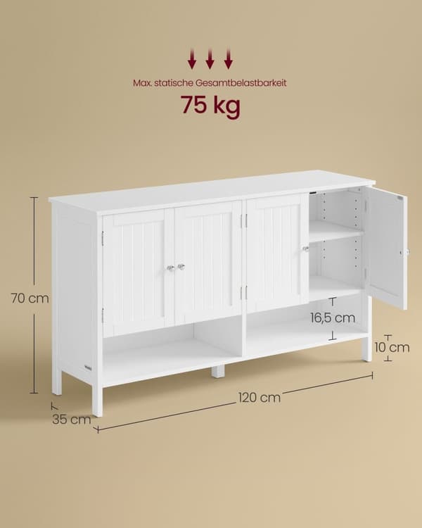 Rootz Skoskab - Opbevaringsorganisering - Skostativ - MDF-materiale - 35cm x 120cm x 70cm