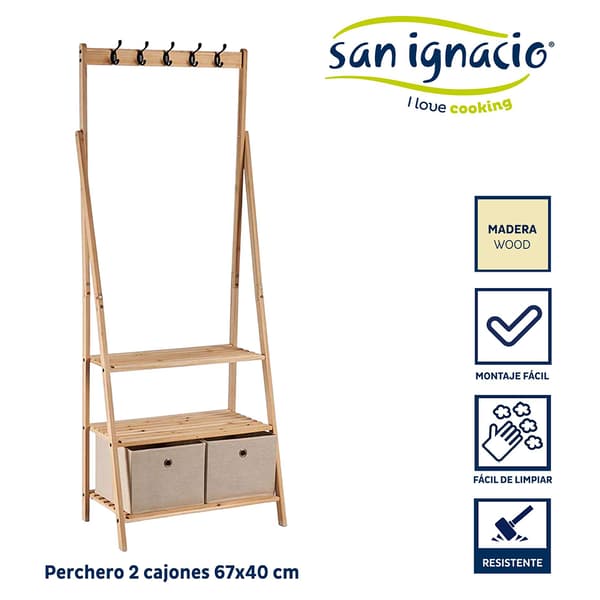 San Ignacio San Ignacio X Kipit 67x40 Cm Entré Knagerække Med 2 Hylder