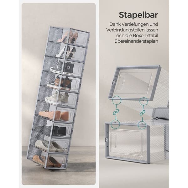 Rootz Skolåda Organizer - Förvaringsbehållare - Klara plastbehållare - Stapelbar design - 33,5 cm x 23,2 cm x 14,3 cm - Set med 18