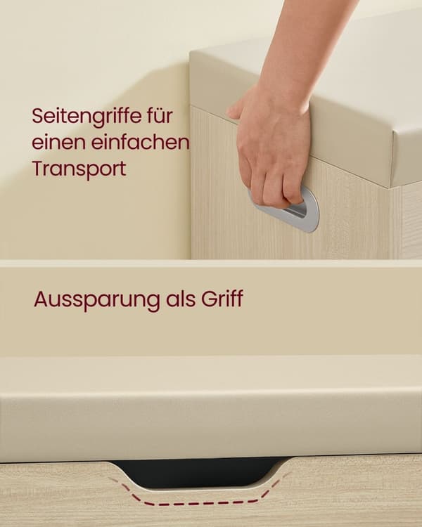 Rootz skoställsbänk - Entréorganisator - Skoförvaring - Spånskiva - 30 cm x 80 cm x 44 cm - 14,6 kg - 150 kg Kapacitet