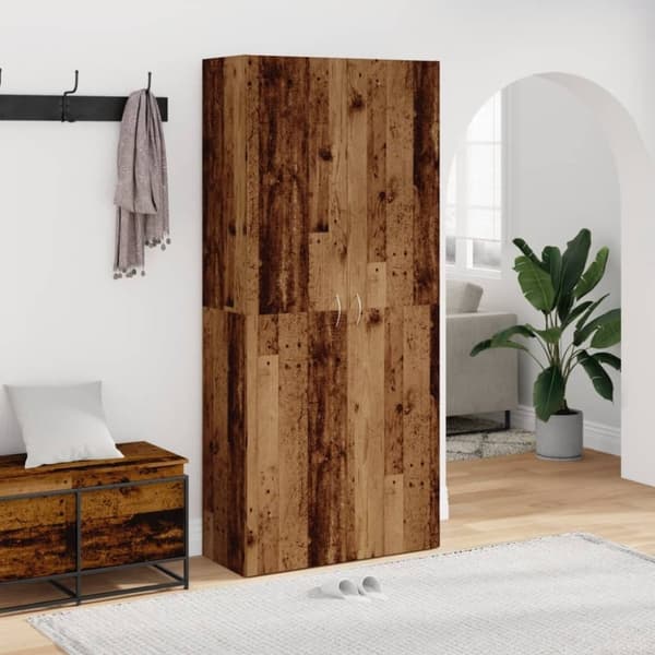 vidaXL skoskab 80x35,5x180 cm konstrueret træ antikt træ