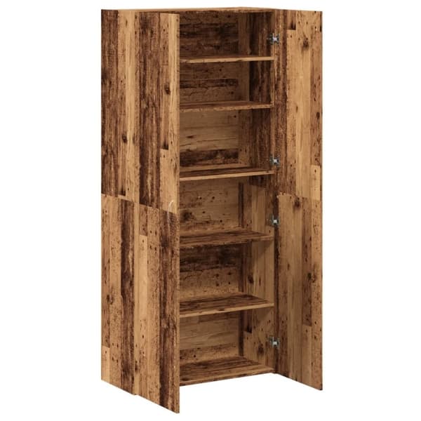vidaXL skoskab 80x35,5x180 cm konstrueret træ antikt træ