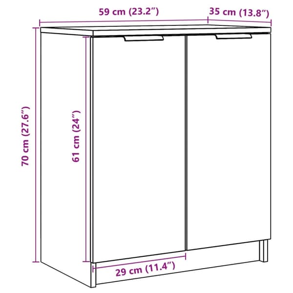 vidaXL skoreol 59x35x70 cm konstrueret træ kunsteg