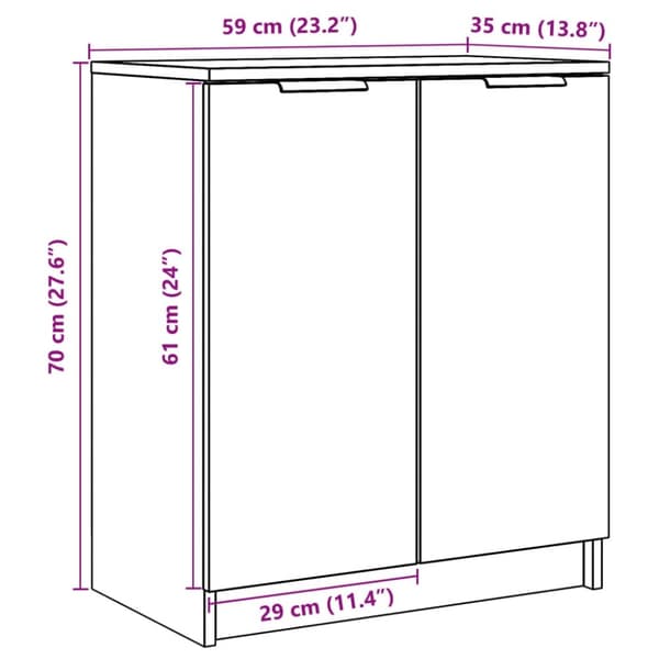 vidaXL Kenkäkaappi vanha puu 59x35x70 cm tekninen puu