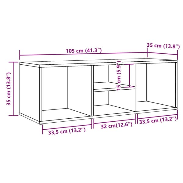 vidaXL Skohylle gammelt tre 105x35x35 cm konstruert tre