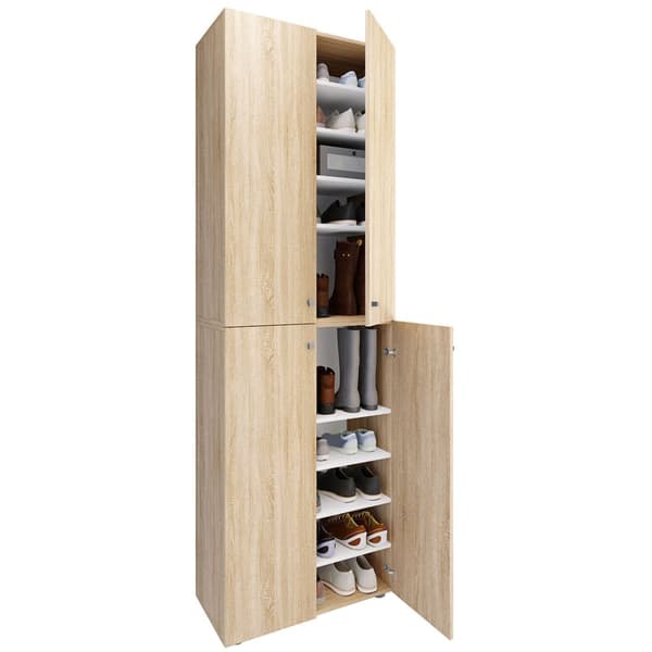 Lona2XL10DT skoskab 4 låger eg dekor.