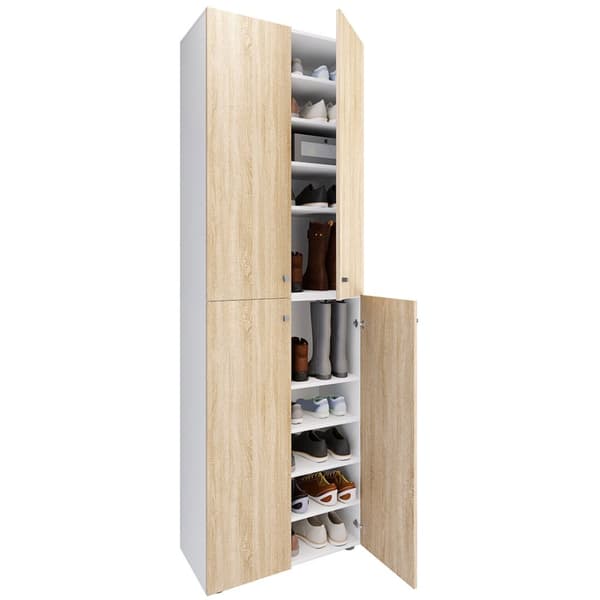 Lona2XL10DT skoskab 4 låger hvid.