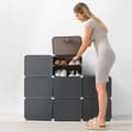 Miniatyrbillede 6 af 11: Bærbar, modulær skoholder InnovaGoods Grå - 20 par
