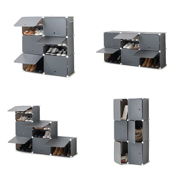 Kannettava modulaarinen kenkäteline InnovaGoods Harmaa - 28 paria