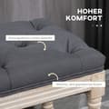 Pikkukuva 5 / 10: Rootz-kenkäpenkki Vintage Design - käytävän säilytyspenkki - Kangaspehmustettu istuin - Tukeva puurunko - Säilytyshylly - 115cm x 40cm x 48cm
