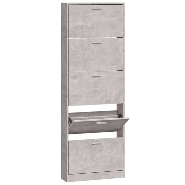 Skoskåp betonggrå 59x17x169 cm konstruerat trä