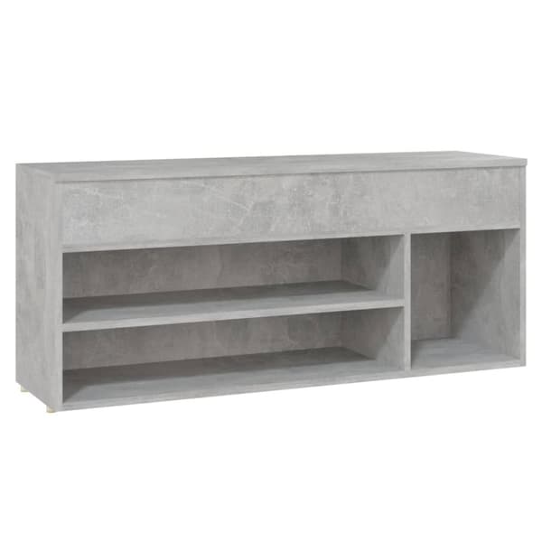 Skobänk betonggrå 105x30x45 cm konstruerat trä