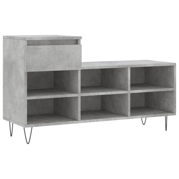 Skoskåp betonggrå 102x36x60 cm konstruerat trä