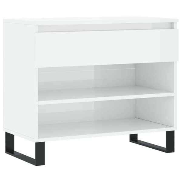Skoskåp vit högglans 70x36x60 cm konstruerat trä