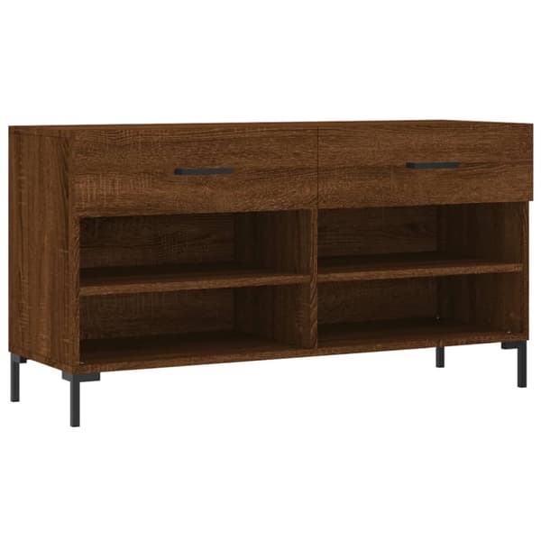 Skobänk brun ek 102x35x55 cm konstruerat trä