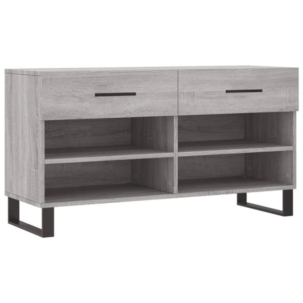Skobänk grå sonoma 102x35x55 cm konstruerat trä