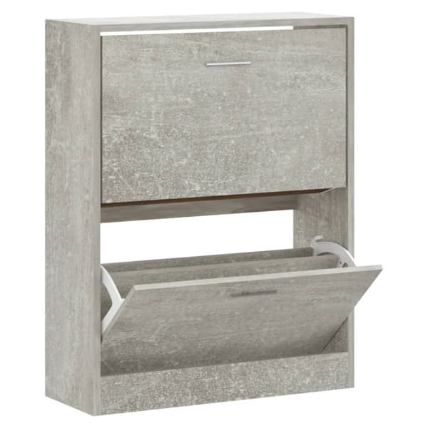 Skoskåp betonggrå 63x24x81 cm konstruerat trä