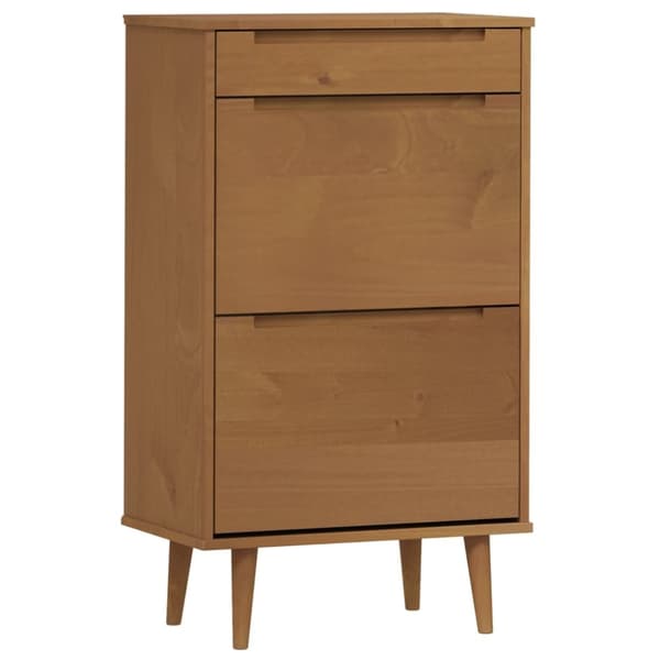 Skoskåp MOLDE brun 59,5x35x103 cm massiv furu